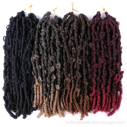 14 18 24 36 crochet soft faux locs handmade pink Synthetic butterfly crochet loc